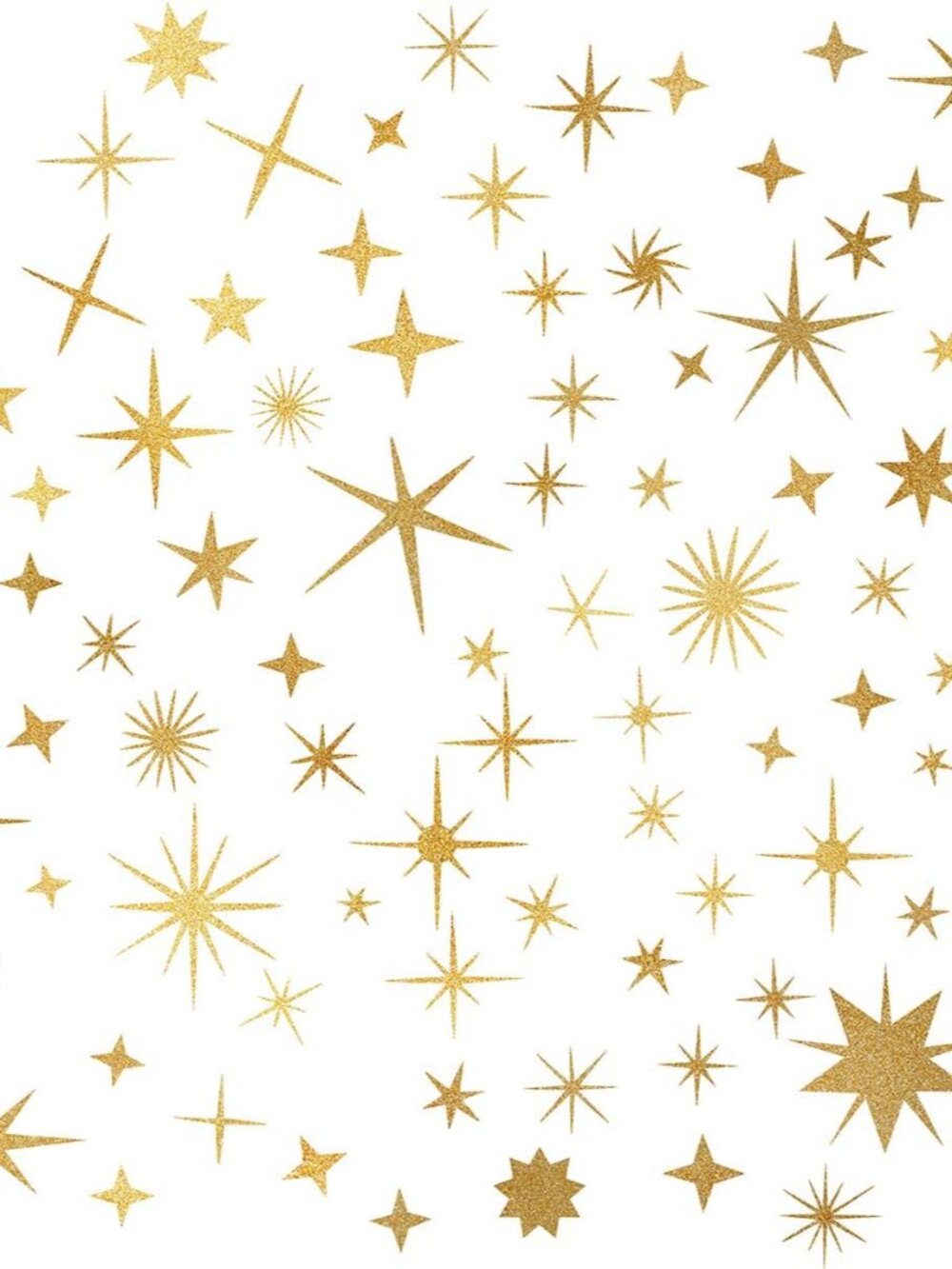 Star Wall Decals Sparkle Stickers for Nursery Kid Room Celestial Decor Gold